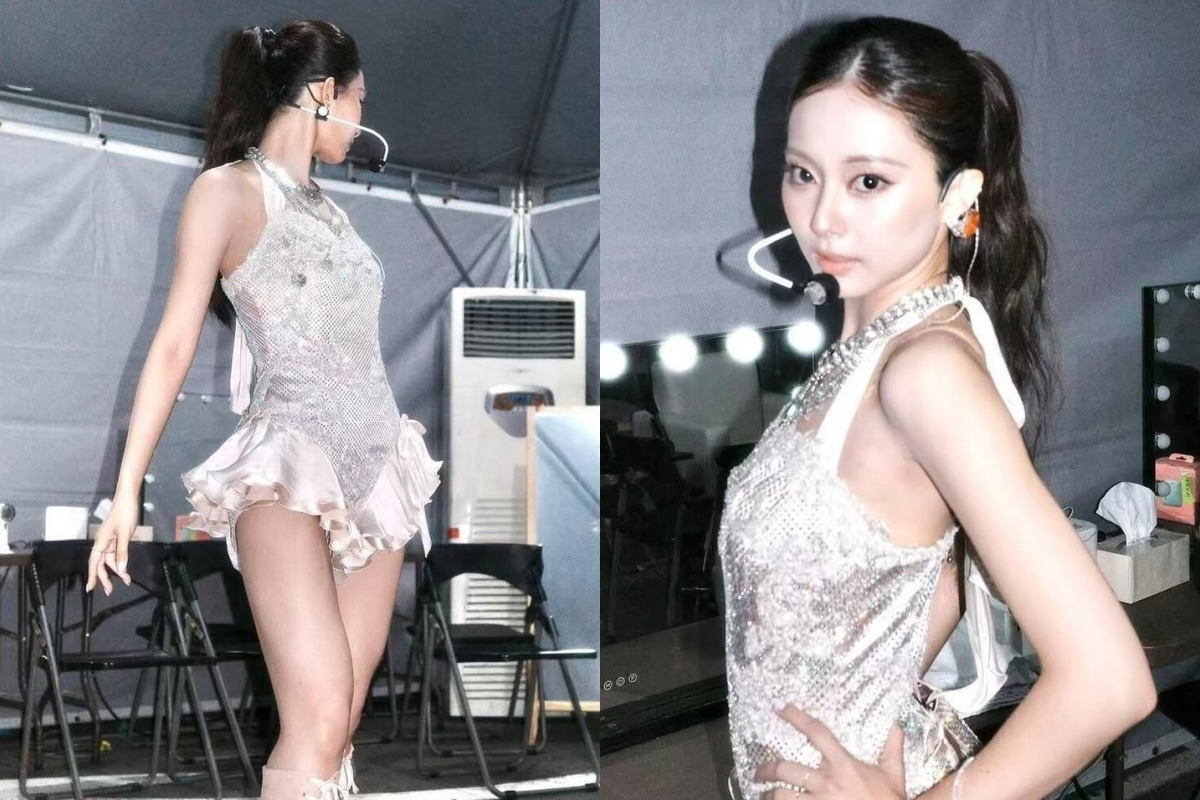 故郷のファンから熱い歓迎を受けたTWICEツウィ、銀色ミニドレスと