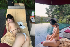 健康美が際立つビキニ姿…バリ・ウブドの高級リゾートで披露した自然体のバカンスショット