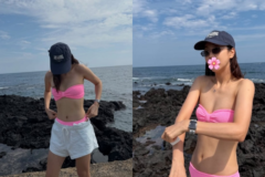 女子プロゴルファー、鮮やかなピンクビキニ姿を披露…競技中とは違う開放的な魅力に注目